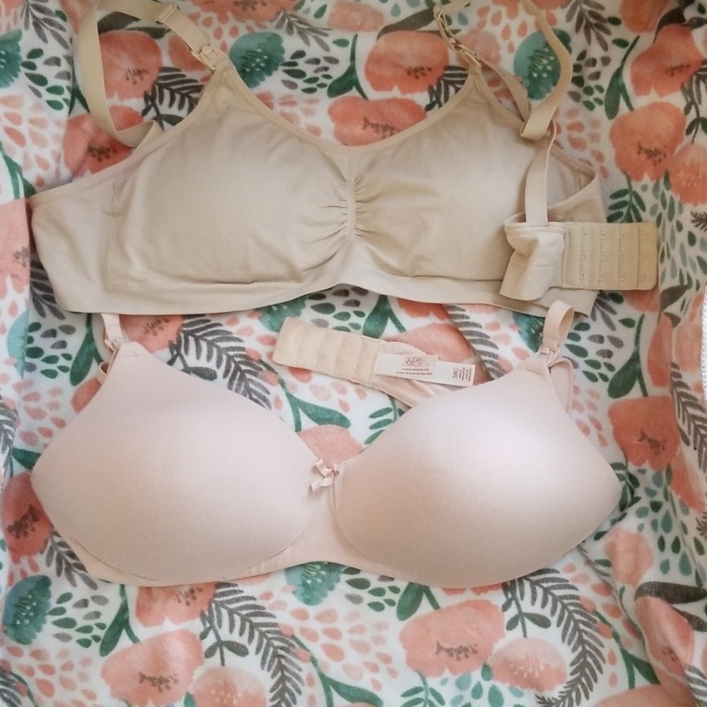 2 nude colored nursing bras